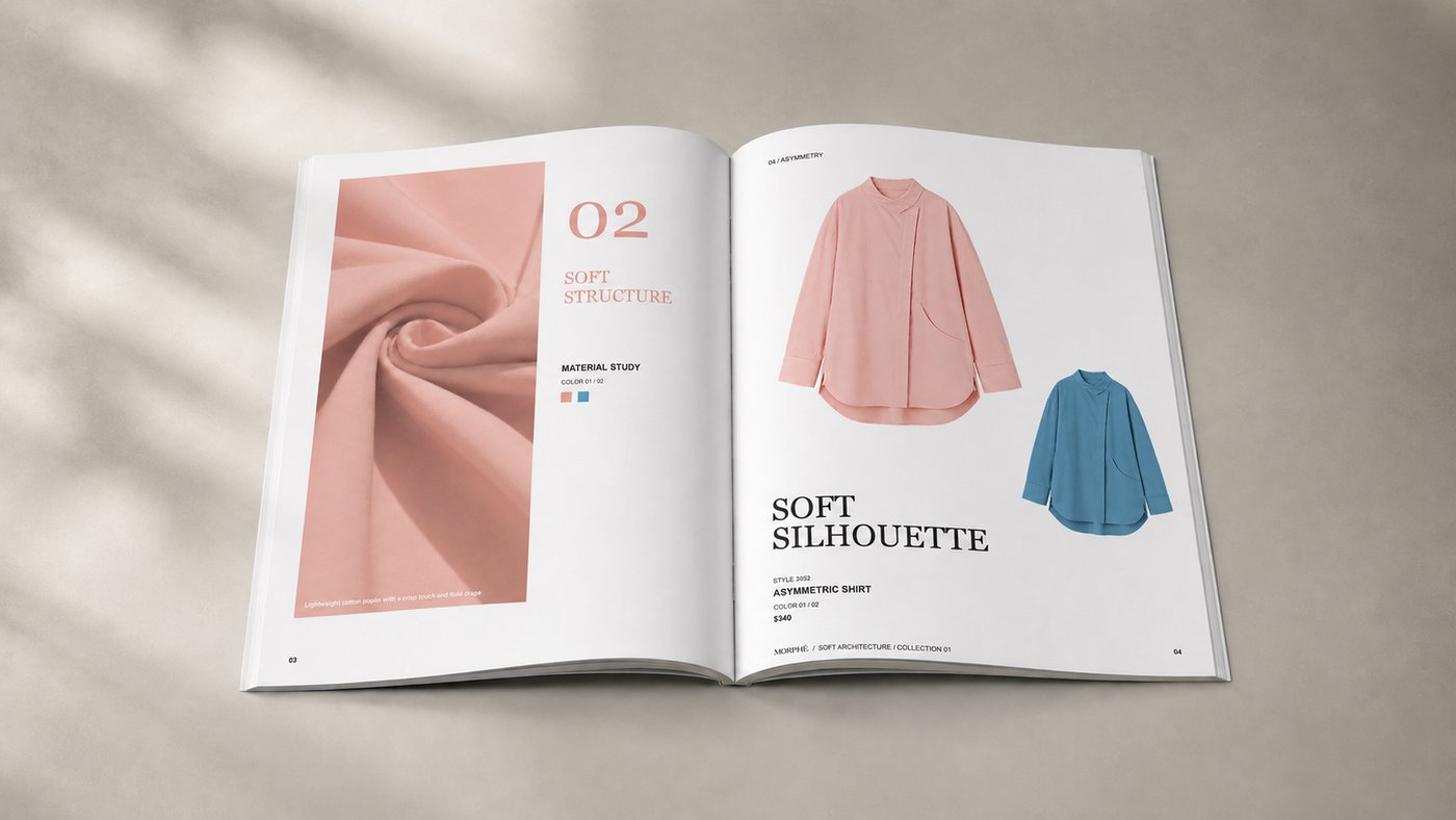 MORPHÉ mockup 3 — pages 3-4